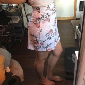Mini White Floral Skirt from Charlotte Russe